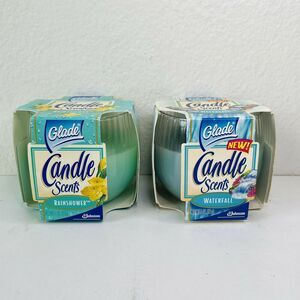 Vintage NEW 1999 Glade Waterfall & Rainshower Scented Candle 4 Oz. Lot Of 2 NOS